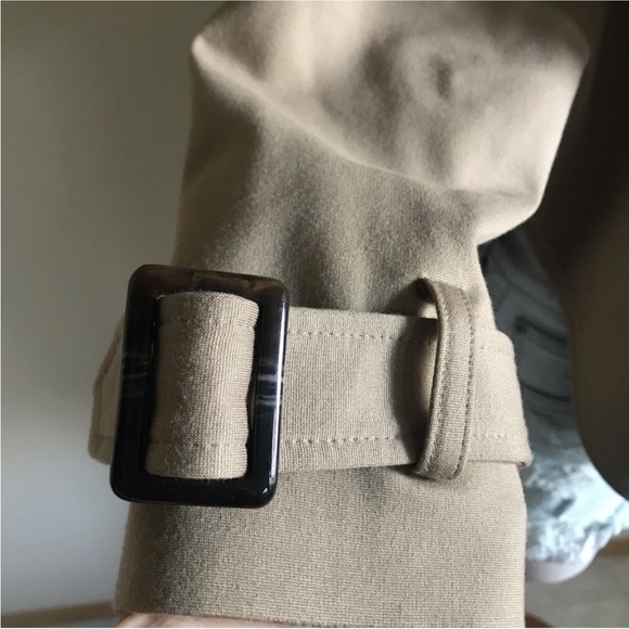 Anthropologie Cartonnier Button Down Pea Jacket Short Tan Size Large - Picture 4 of 7